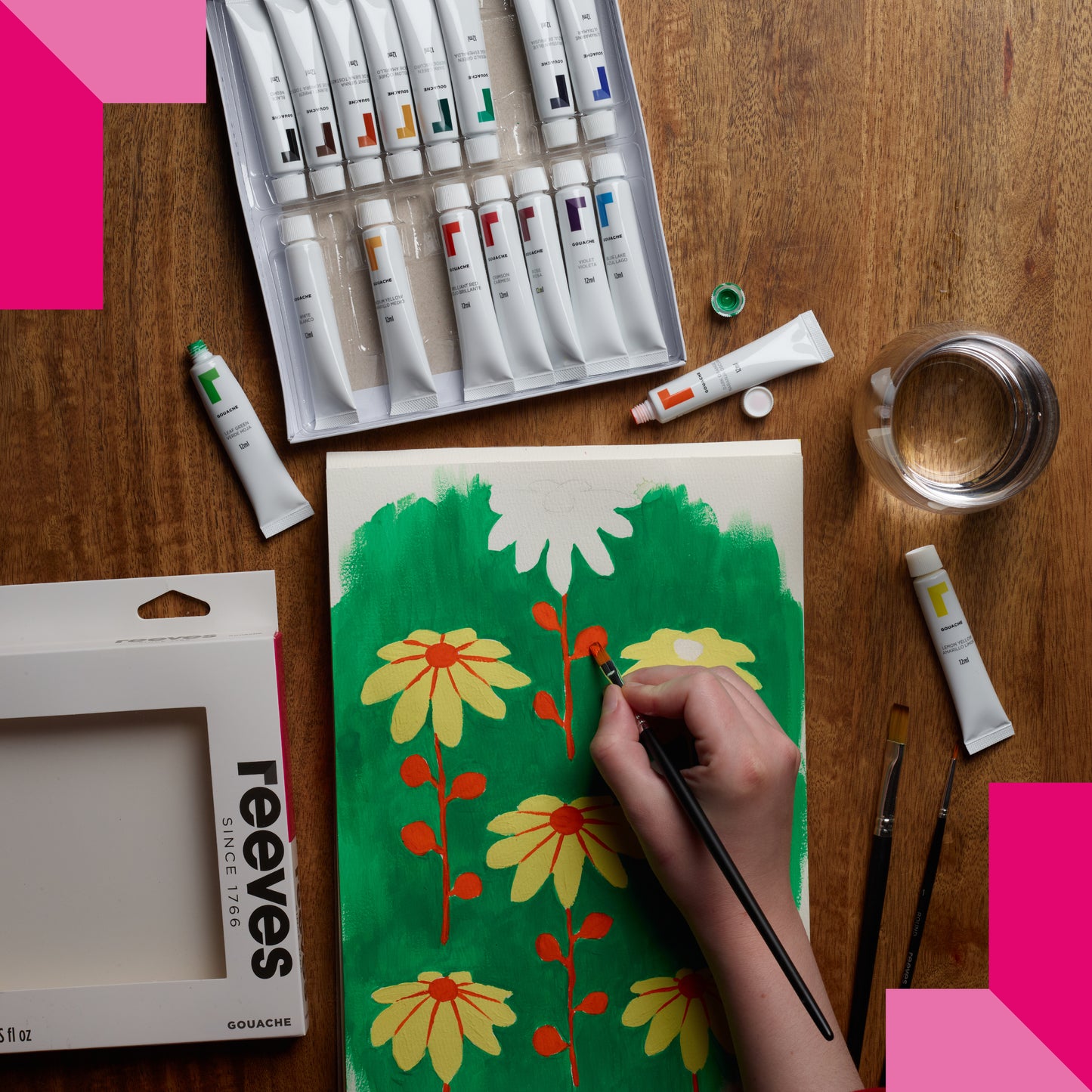 Gouache Paint Set – 18 x 12ml Assorted Colour Tubes