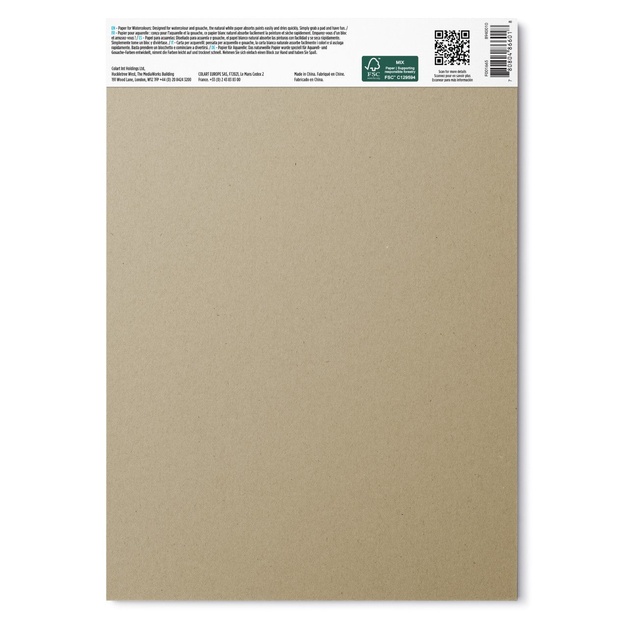Watercolour Paper Pad - A4 (12 Sheets)