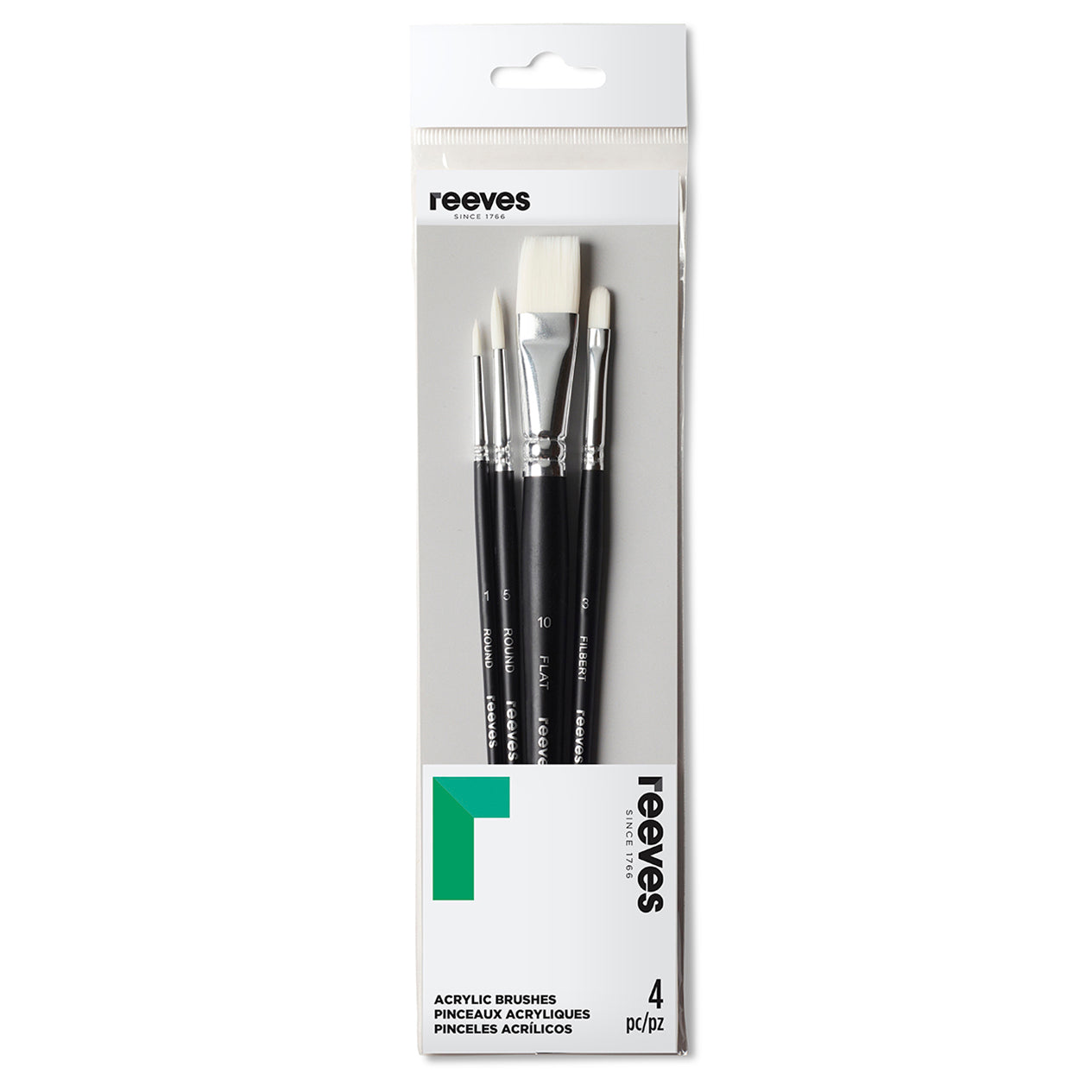 Acrylic Short Handle Brush Set - 4pc