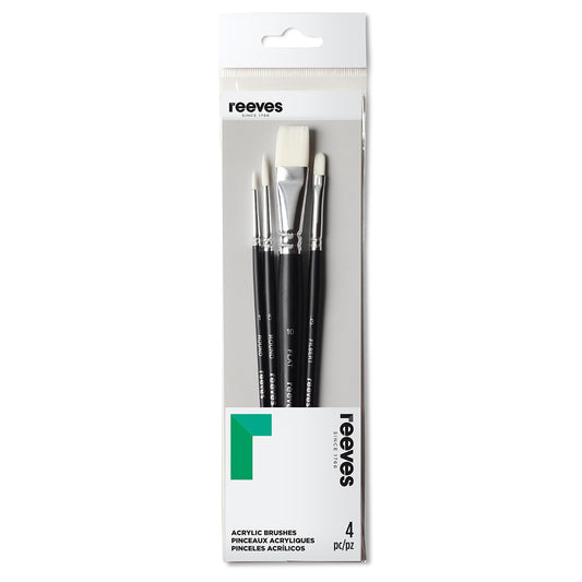 Acrylic Short Handle Brush Set - 4pc