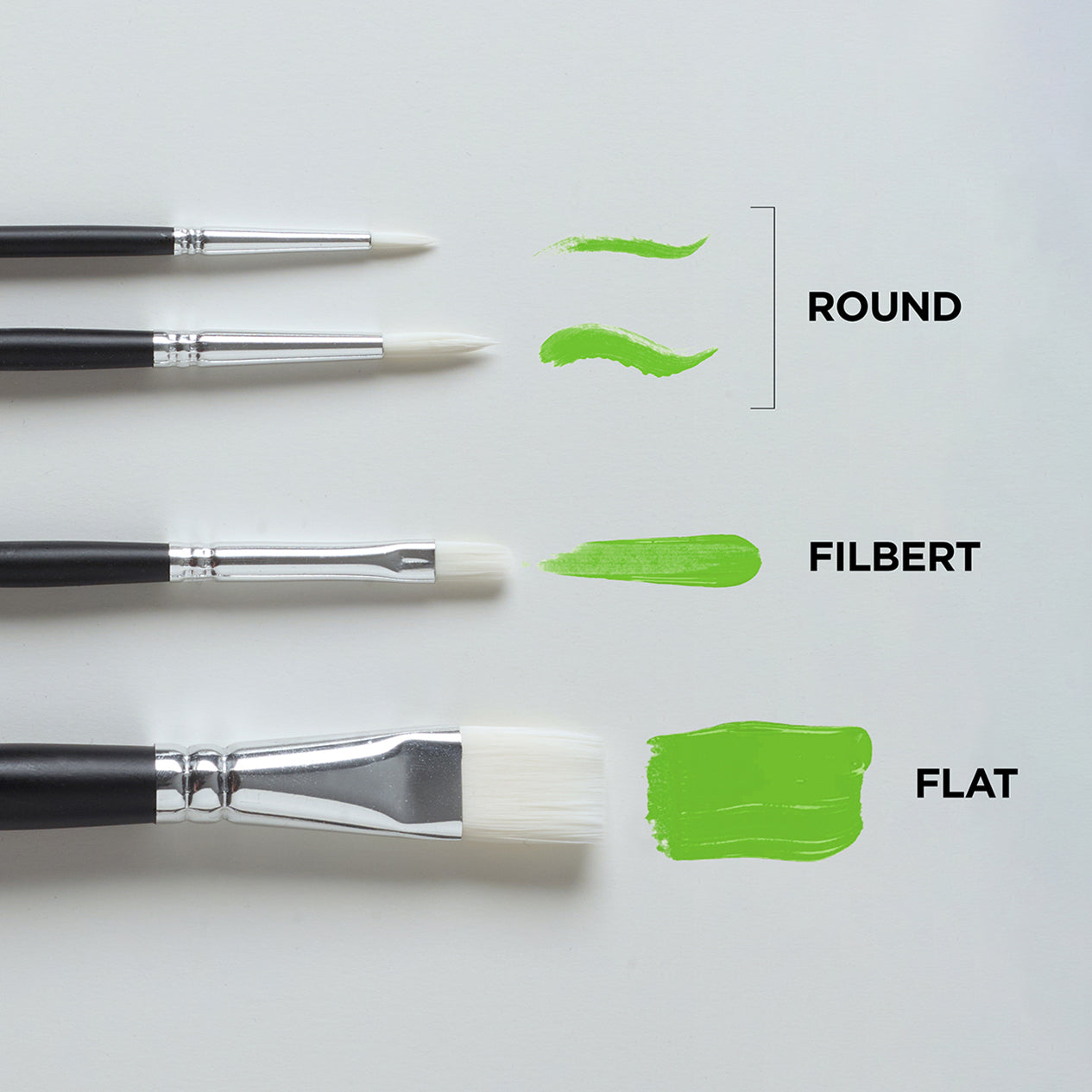 Acrylic Short Handle Brush Set - 4pc