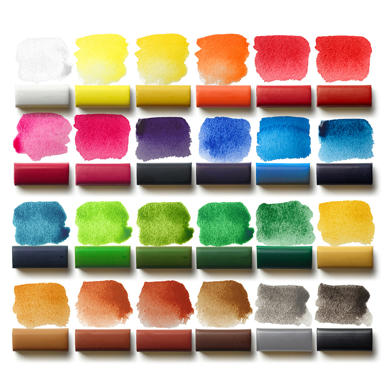 Watercolour Tin Pan Set with Aqua Brush - 24 Assorted Colours
