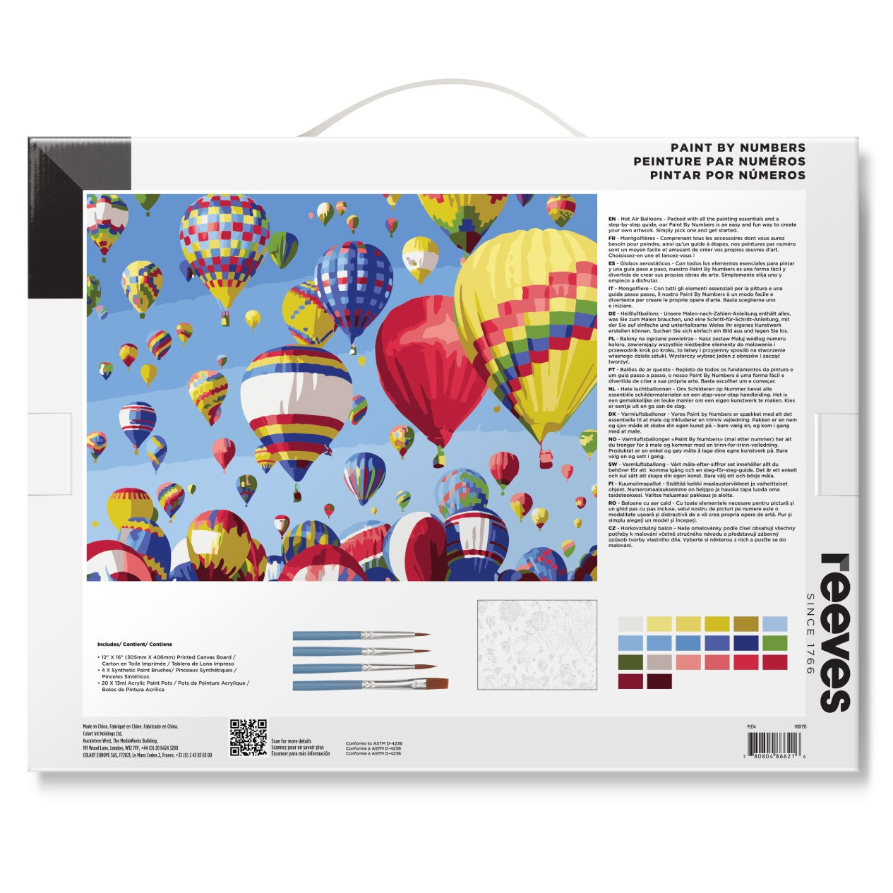 Hot Air Balloon Paint by Numbers Back