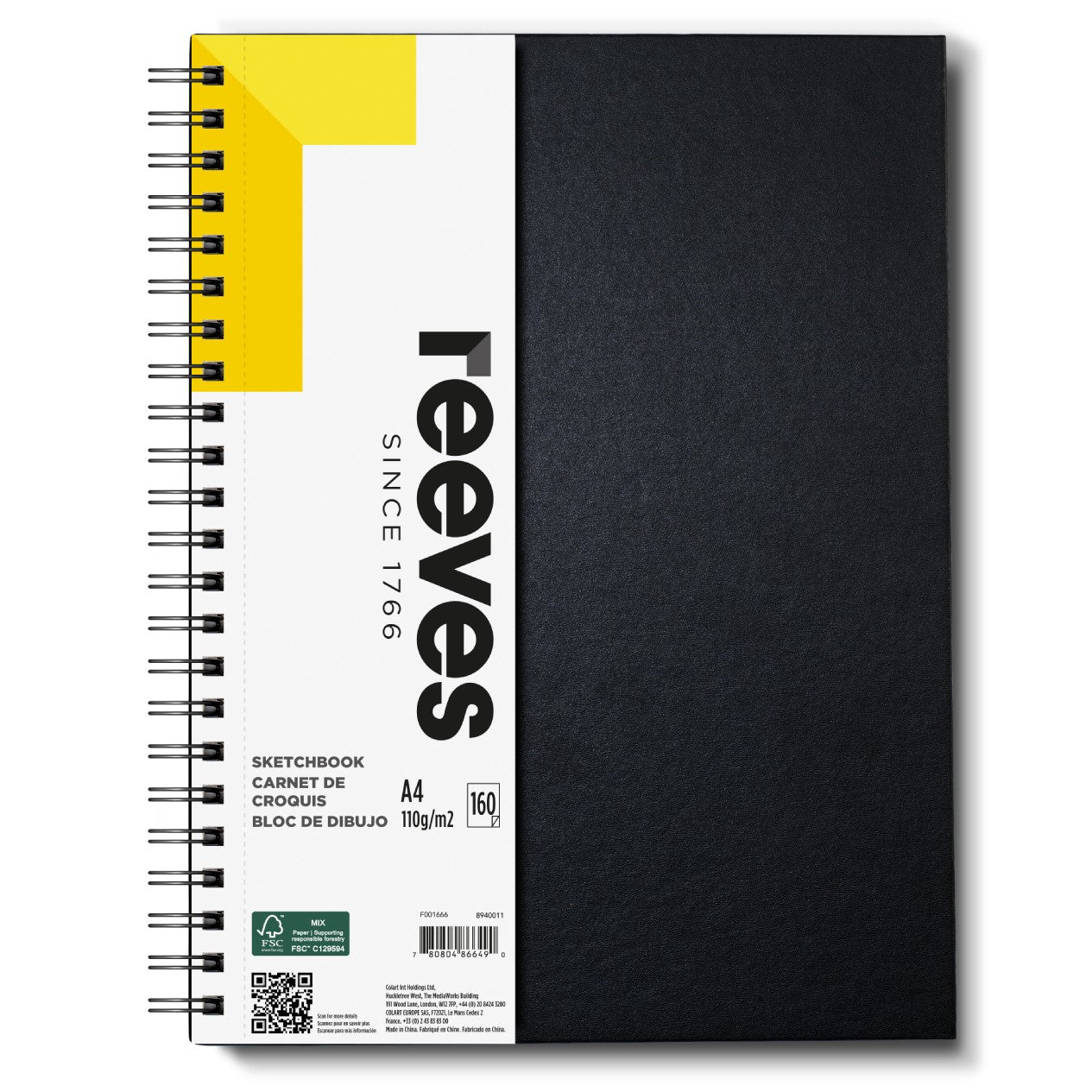 product image a4 spiral bound sketch book, front