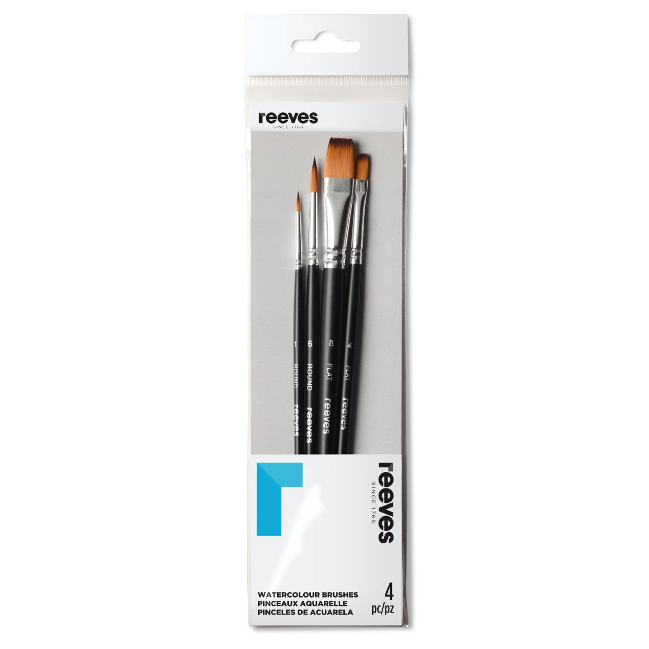 Watercolour Short Handle Brushes set - 4pc