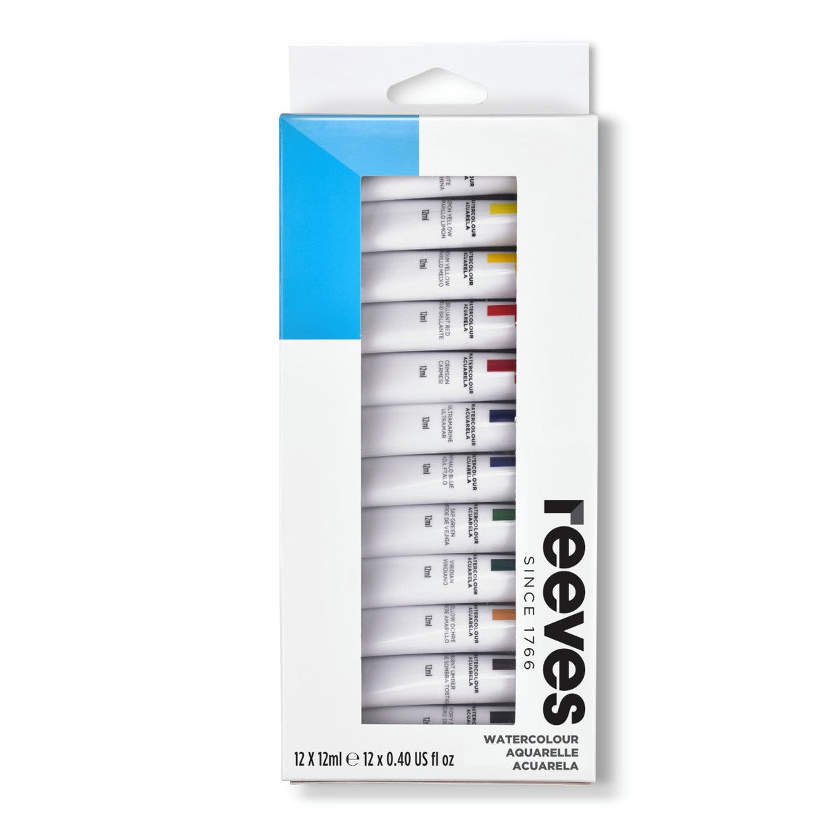 Watercolour Paint Set 12 x 12ml – Assorted Colour Tubes – reeves