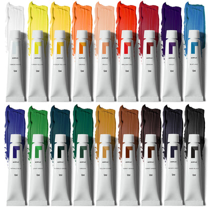 Acrylic Paint Set - 18 x 12ml Tubes