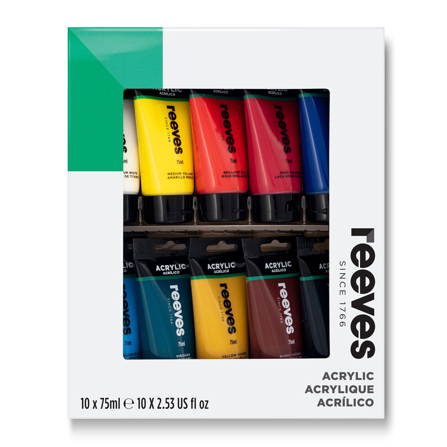 Acrylic Paint Set - 10 x 75ml Tubes