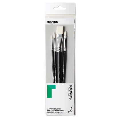 Acrylic Short Handle  Brush Set - 4pc Short