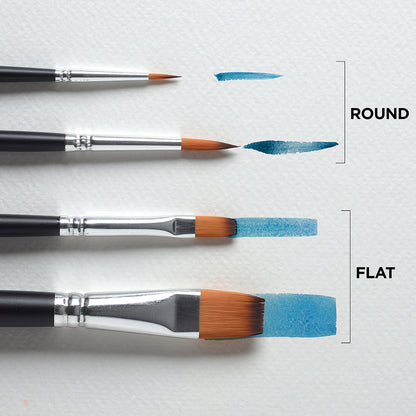 Watercolour Short Handle Brushes set - 4pc