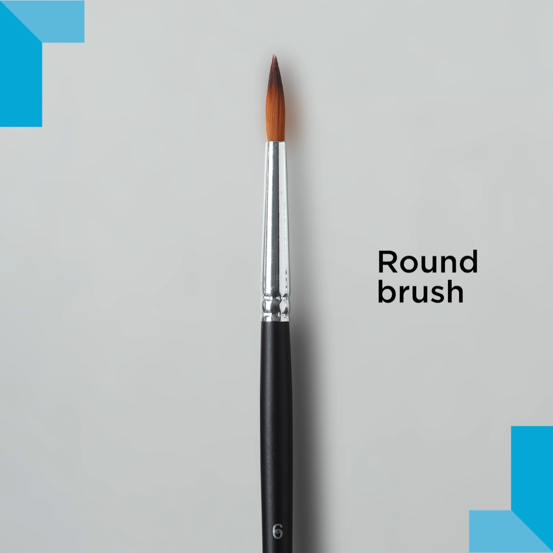 Demonstration of brush marks and line thickness when using a round watercolour brush.
